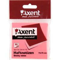 Блок стикеров 76 х 76 мм 80 шт Axent неоновый цвет, розовый (2414-13-A)