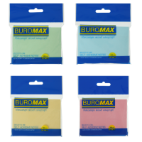 Блок стікерів BuroMax, 76 х 102 мм, пастельні відтінки, уп.100 шт. 75 г/м. кв. АСОРТІ (BM.2313-99)