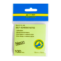 Блок стикеров 76 х 76 мм 100 шт неоновый цвет, зеленый Buromax (BM.2312-98)