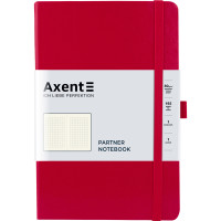 Записная книга А5 96 л клетка Axent Partner обл. винил красный (8201-03-A)