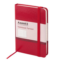 Блокнот А6 Axent Partner (обл. вініл), 96 аркушів, червоний, клітина (8301-03)