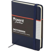 Блокнот А6 Axent Partner (обл. вініл), 96 аркушів, синій, клітина (8301-02-A)