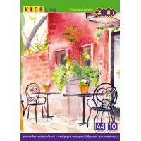 Папір для акварелі ZIBI А4, 10 аркушів, щільність 200г/м2 (ZB.1980)