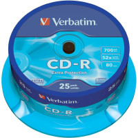 Диск CD-R 25 шт Cake box VERBATIM, 700Mb/80min/52x (43432)