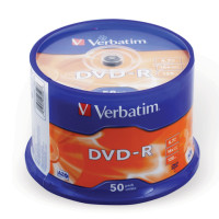 Диск DVD-R 50 шт Cake box VERBATIM, 4.7 GB/120 min 16x (43548)
