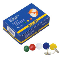 Кнопки канцелярские 100 шт BuroMax цветные (ВМ.5104)