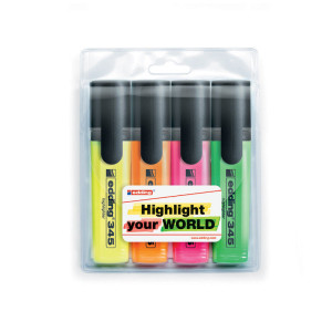 Набір маркерів текстових 4 кольори Edding 345 2-5 мм (жовт/зел/рожев/помаранч)