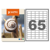 Наклейки "SAPRO" (А4/65) 38 х 21,2 мм х 100 шт/уп (S2038)