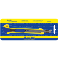 Ніж канцелярський малий з мет. направл., гум. вставки Buromax 9 мм (BM.4601)