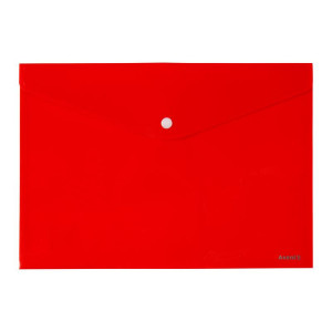 Папка на кнопке пластик (А4) Axent непрозрачная красная (1412-24-A)