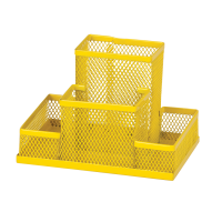 Подставка для канц принадлежностей настольная 4 отд ZIBI 150 х 100 х 100 мм металл желтая (ZB.3116-08)