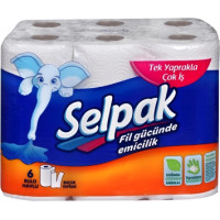 Рушники рулонні 3-шарові Selpak білі (6 рул/уп) (33160700)