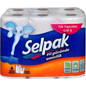 Полотенца рулонные 3-слой SELPAK белые (6 рул/уп) (33160700)