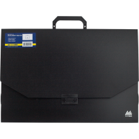 Портфель на застежке пластик 1 отд А3 Buromax 445 х 312 х 32 мм черный (BM.3725-01)