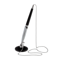 Ручка шариковая на подставке BuroMax Desk Pen, с метал цепочкой, синяя (BM.8146-01)
