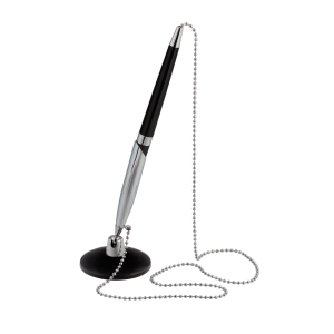Ручка шариковая на подставке BuroMax Desk Pen, с метал цепочкой, синяя (BM.8146-01)