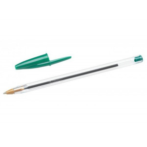 Ручка шариковая одноразовая 0,4 мм BIC Cristal зеленая (8373629)