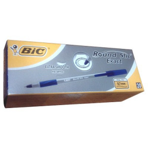 Ручка шариковая одноразовая с грипом BIC Round Stic Exact синяя (МАСЛЯНАЯ) (907239)