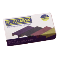 Скобы 10/5 1000 шт BuroMax цветные (BM.4421)
