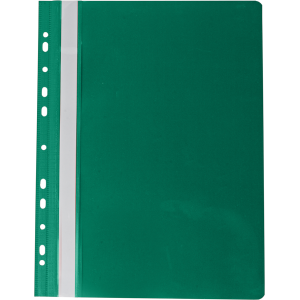 Швидкозшивач пластиковий з прозорим верхом А4 BuroMax (перфор) зелений (ВМ.3331-04)