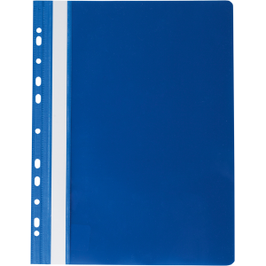 Швидкозшивач пластиковий з прозорим верхом А4 BuroMax (перфор) темно-синя (BM.3331-03)
