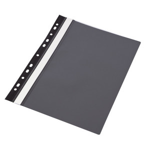 Швидкозшивач пластиковий з прозорим верхом А4 Panta Plast (перфор) чорний (0313-0002-01)