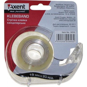 Скотч канцелярский в диспенсере 19 мм х 20 ярд Axent (прозр) (3050-A)
