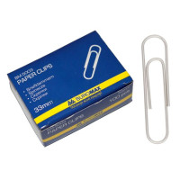 Скрепки канцелярские никелир закругл 33 мм BuroMax 100 шт/уп (BM.5003)