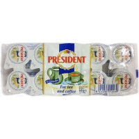 Сливки жидкие порционные President, 10%, (10 шт х 10 гр)