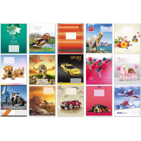 Зошит в клітинку 18 аркушів кольорова палітурка (Без ПДВ)