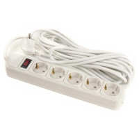 Мережевий фільтр PowerPlant із заземл. та вимик 7 м 5 скошених гнізд