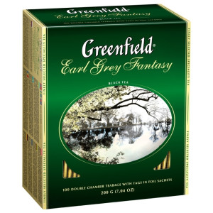 Чай чорний в ф/п Greenfield Earl Grey Fantasy, з бергамотом, 100 пакетиків