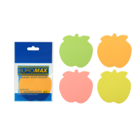 Блок стикеров 50 шт BuroMax неоновый, ассорти, фигурные яблоко (BM.2360-99)