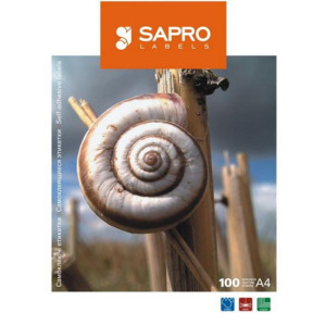 Наклейки "SAPRO" (А4/14) 105 х 42,4 мм х 100 шт/уп (S2019)