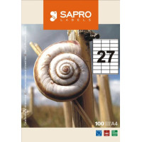 Наклейки SAPRO (А4/27) 70 х 31,6 мм х 100 шт/уп (S2028)
