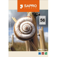 Наклейки SAPRO (А4/56) 52,5 х 21,2 мм х 100 шт/уп (S2037)