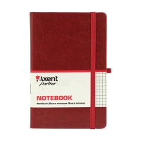 Записная книга А5 96 л клетка Axent Partner Lux кожзам бордовый (8202-05-A)