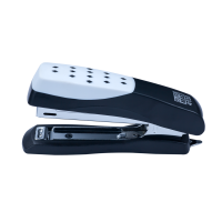 Степлер пластиковий на 15 арк BuroMax Шахматка (скоби № 10) (гумова біла накладка) (BM.4130)