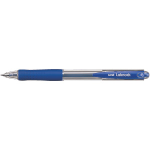 Ручка автомат кулькова UNI Laknock micro, з грипом, лінія 0,3 мм, синя (SN-100.(07).Blue)