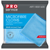 Ганчірка мікрофібра (скло/дзеркало) 35 х 35 см (5 шт) PRO Service Standard (18301600)