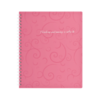 Блокнот В5 80 арк клітинка на спіралі збоку обкл. пластик рожевий (BM.2419-610)