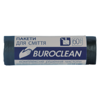 Мешки для мусора 60 л х 20 шт 10 мкм Buroclean (10200031)