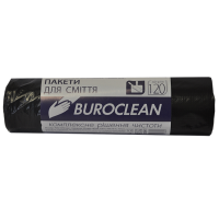 Мешки для мусора 120 л х 10 шт 70 х 105 см 20 мкм (LDPE) Buroclean черные (10200041)
