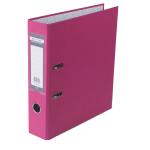 Регистратор 7 см А4 Buromax Lux 1стор покрыт, метал окант, розовый (BM.3011-10c)