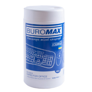 Серветки для оргтехніки, офісних меблів (бокс) BuroMax JOBMAX (100 шт) (BM.0803)