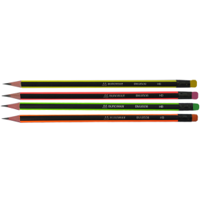 Карандаш чернографитный с ластиком HB Buromax Neon корп черно-неоновый (BM.8508)