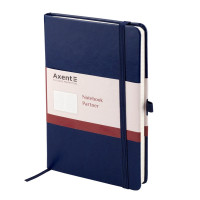 Записна книга А5 Axent Partner Lux (шкірзам), 96 аркушів, синій, клітина (8202-02-A)