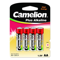 Батарейка AA LR06 Camelion Alkaline Plus LR6 * 4 (LR6-BP4) (пальчик), (блистер 4 шт)