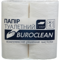 Папір туалетний 2шаровий Buroclean білий (4 рулона) (10100011)
