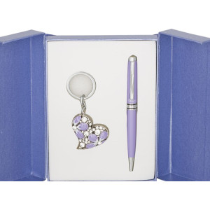 Набор подарочный Heart (ручка шариковая + брелок) фиолетовый (LS.122003-07)